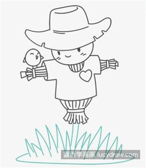有趣超好看的稻草人绘制教程 可爱认真学的稻草人简笔画怎么绘制 