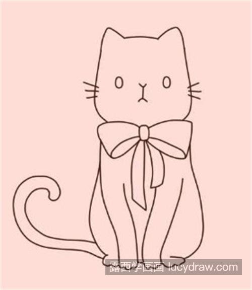 优雅又带颜色的漂亮小猫咪简笔画教程 简单好看的小猫咪怎么画