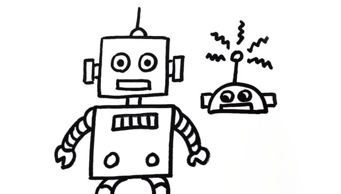 呆萌好看机器人简笔画怎么画,好看又简单的机器人简笔画绘制教程