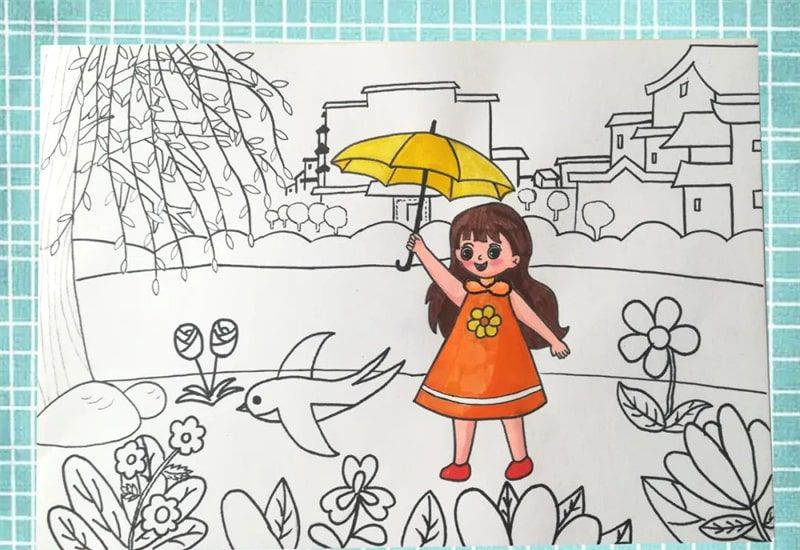清明节的儿童画怎么绘制好看 简单卡通的清明节儿童画绘制教程