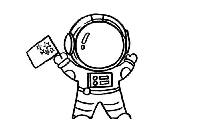 宇航员简笔画绘画步骤彩色 卡通有趣的宇航员怎么画好看