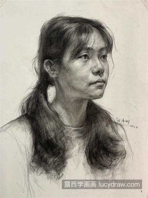 素描女青年怎么绘制 简单的素描女青年的绘制教程