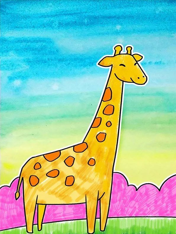 漂亮的彩色长颈鹿怎么绘制 简单又好看的长颈鹿绘制教程
