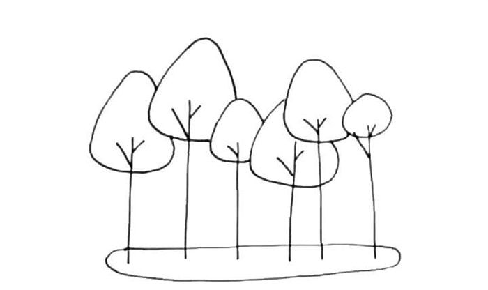 植树节简笔画怎么绘制 好看的小树林怎么画