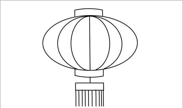 红红的大灯笼简笔画教程 好看又漂亮的大灯笼怎么画