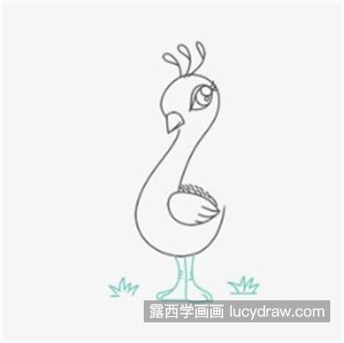 色彩绚丽的优雅孔雀简笔画教程 好看的孔雀简笔画怎么画简单