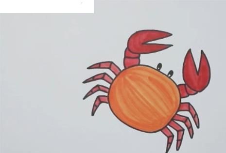 彩色可爱的螃蟹简笔画怎么画 简单又漂亮的螃蟹简笔画带步骤图解