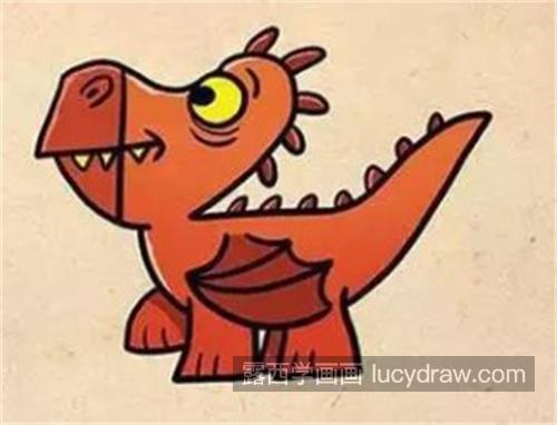 红彤彤的大恐龙简笔画怎么画 带颜色又漂亮的恐龙简笔画绘制教程带步骤