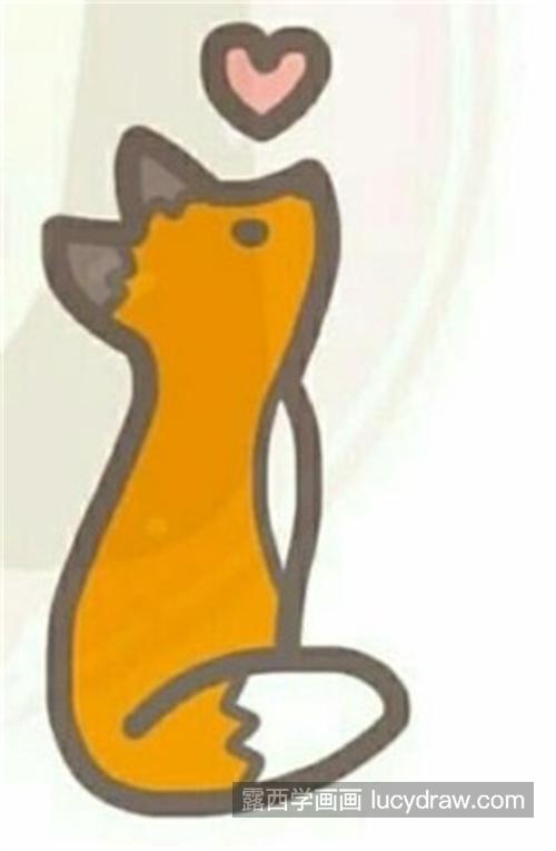 呆萌又漂亮的小狐狸简笔画绘制教程 带颜色的小狐狸怎么画