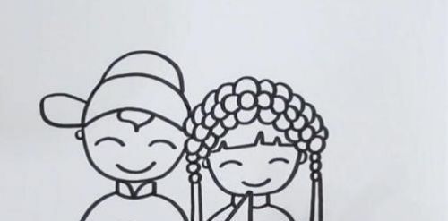 七夕节中式婚礼简笔画怎么画 简单帅气中式婚礼简笔画步骤画法