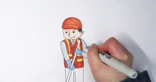 卡通环卫工人简笔画画法 彩色环卫工人简笔画怎么画