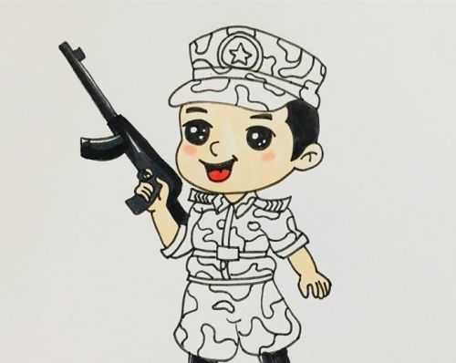 帅气特种兵简笔画怎么画 狙击手特种兵简笔画步骤