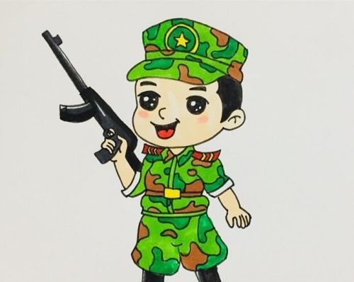 帅气特种兵简笔画怎么画 狙击手特种兵简笔画步骤