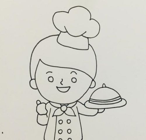 幼儿简笔画厨师图片