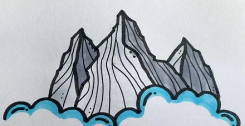 看起来很陡峭的山峰简笔画教程 彩色险峻的山峰简笔画怎么画