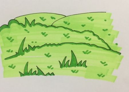 带颜色的大草原简笔画怎么画 彩色的大草原简笔画教程带步骤