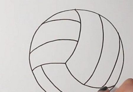 有趣好玩的沙滩排球简笔画 彩色好看的排球简笔画怎么画