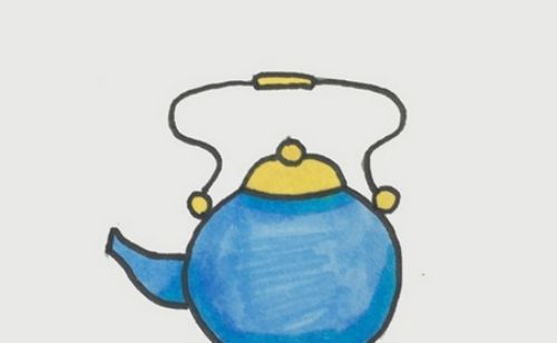 带颜色的好看茶壶简笔画教程 卡通漂亮的茶壶简笔画怎么画
