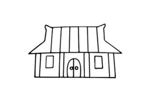 好看带颜色的古代房子简笔画教程 漂亮简单的古代房子简笔画怎么画
