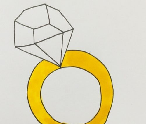 亮晶晶的钻石戒指简笔画教程 好看的钻石戒指简笔画怎么画