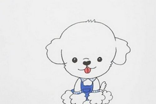 卡通可爱的泰迪狗简笔画教程 带颜色的泰迪狗简笔画怎么画