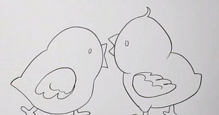 带颜色又呆萌的小鸡简笔画教程 好看简单的小鸡简笔画怎么画
