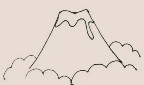 壮观好看的火山喷发简笔画教程 带颜色的火山喷发简笔画怎么画