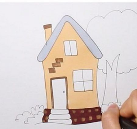 卡通漂亮的可爱小房子简笔画怎么画 彩色精致的小房子简笔画带步骤