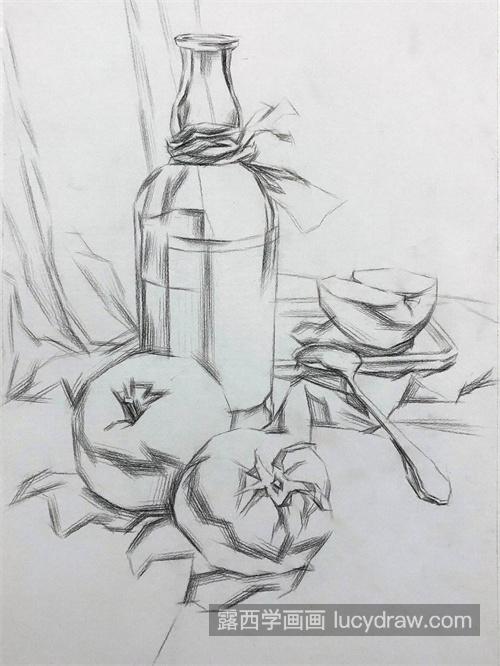 素描玻璃瓶静物的绘制技巧 素描静物怎么绘制