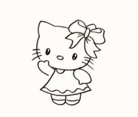 可爱又带颜色的凯蒂猫怎么画 涂色又漂亮的凯蒂猫简笔画绘制教程
