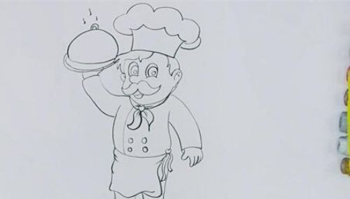 小小的卡通厨师简笔画步骤 简单又好看的厨师简笔画怎么画
