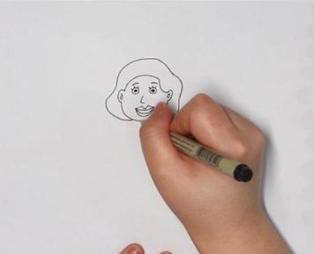漂亮长头发的女老师简笔画教程 卡通正在讲课的老师简笔画怎么画