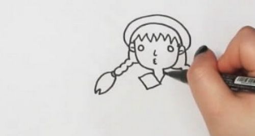 漂亮可爱的小女孩简笔画绘制教程 简单彩色的小女孩简笔画怎么画