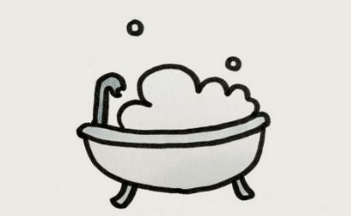 简单可爱的浴缸简笔画教程 卡通好看的浴缸简笔画怎么画