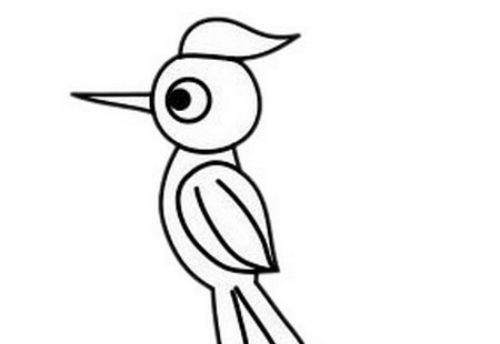 彩色啄木鸟简笔画教程 好看卡通的啄木鸟简笔画教程