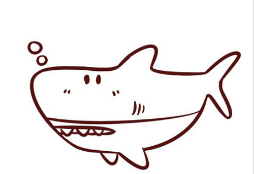 霸气凶猛的鲨鱼简笔画怎么画 简单的鲨鱼简笔画图解