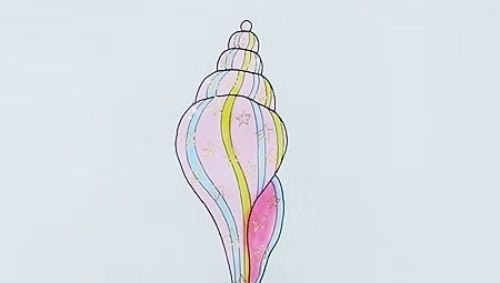 可爱的海螺简笔画图解画法 带颜色又漂亮海螺简笔画怎么画