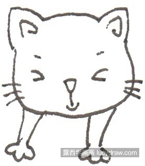 顽皮的小花猫简笔画教程 可爱又好看的小猫咪怎么画