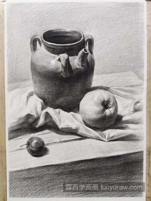 静物陶罐的绘制教程带步骤 新手易学的素描陶罐教程