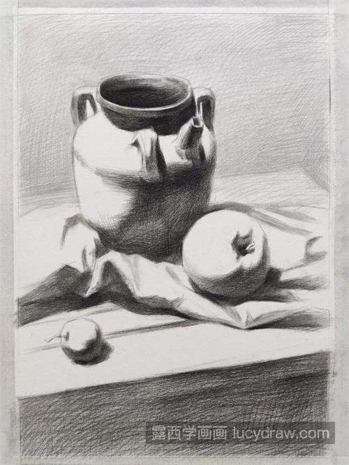 静物陶罐的绘制教程带步骤 新手易学的素描陶罐教程