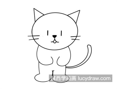 可爱漂亮的小猫咪简笔画教程 带颜色的小猫咪怎么画