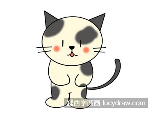 可爱漂亮的小猫咪简笔画教程 带颜色的小猫咪怎么画