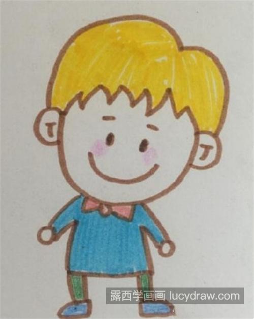 非常好看的卡通小人简笔画怎么画 带颜色的卡通小男孩简笔画绘制教程