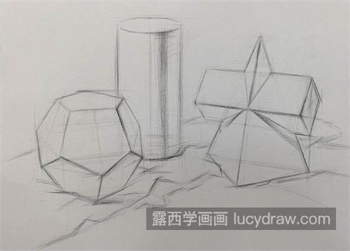 静物组合素描几何体的绘制教程带步骤 新手必学的几何体怎么画