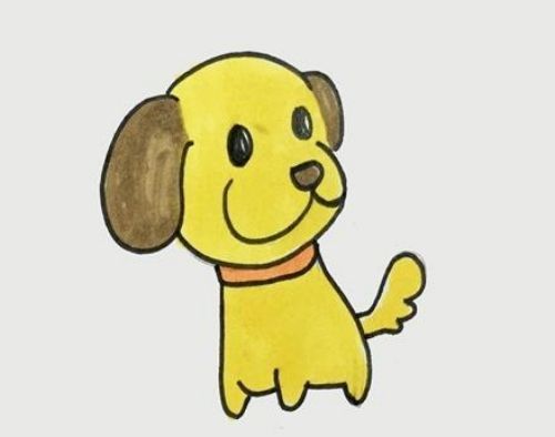 卡通可爱的小狗简笔画怎么画 带颜色的可爱小狗绘制教程