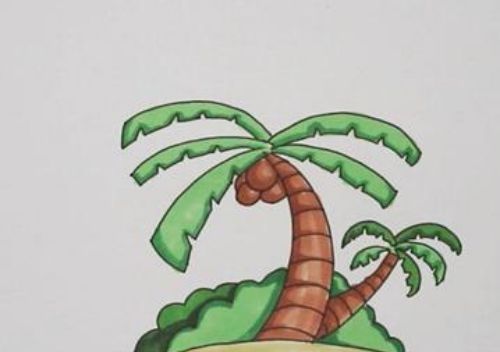 带颜色的椰子树怎么画好看 简单又漂亮的椰子树绘制教程带步骤
