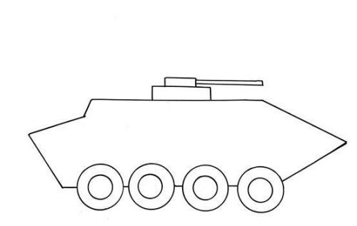 帅气超酷的坦克车简笔画教程 好看带颜色的坦克车绘制教程