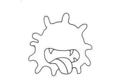 可怕的病毒简笔画怎么画 带颜色很简单的病毒绘制教程