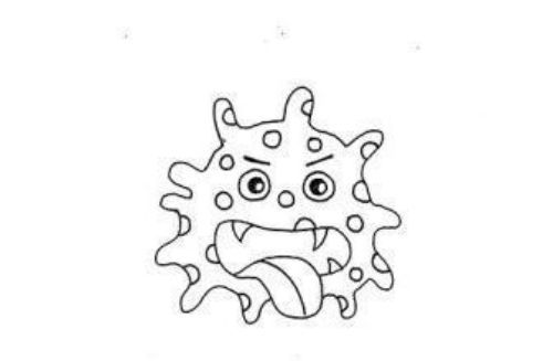 可怕的病毒简笔画怎么画 带颜色很简单的病毒绘制教程