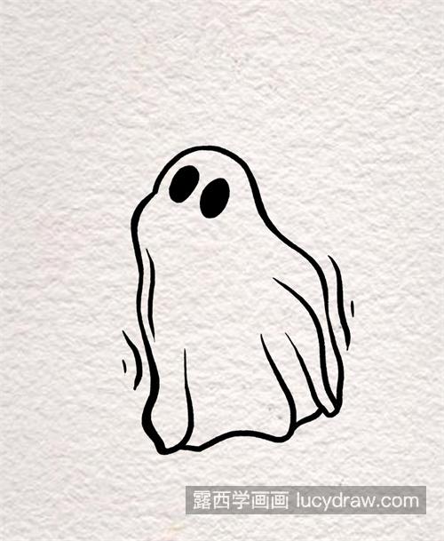 万圣节可爱的幽灵简笔画绘制教程 简单的幽灵简笔画怎么画